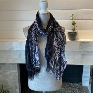 Zebra and Chain Print Lightweight Scarf or Wrap OS
